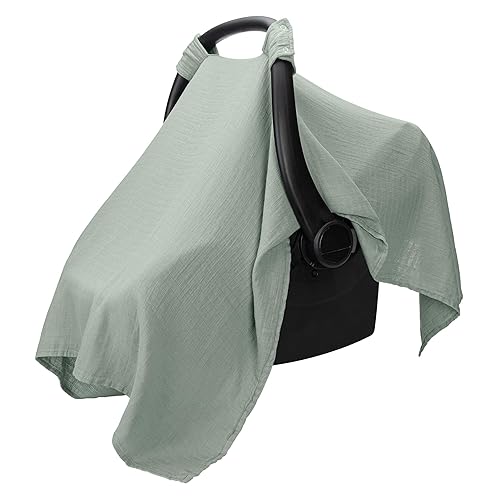 Miniatura 11 de Comfy Cubs Funda para Asiento de Coche de Bebé - Mezcla Suave y Transpirable de Rayón de Bambú y Algodón Muselina - Toldo Ligero para Protección