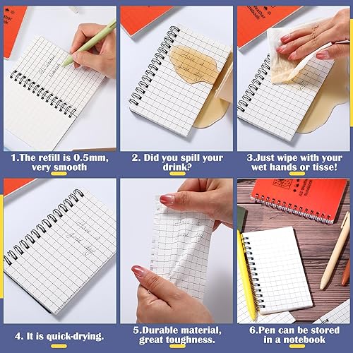 Miniatura 3 de PerKoop 24 cuadernos y bolígrafo impermeables para todo tipo de clima, 3 x 5 pulgadas, bloc de notas táctico, pequeño cuaderno de notas en espiral