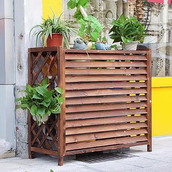 Air Conditioner Fence for Outside Units,Decorative Air Conditioner Fence Trash can Enclosure,Plant Storage Fence Screen to Hide Air Conditioner Storage,Conditioning Shell  Size 110*50*85cm