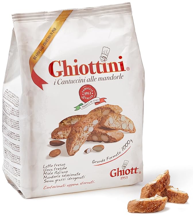 Ghiott Ghiottini Almond Biscotti Cookies 1Killogram (2.2 Pound) Package Italian