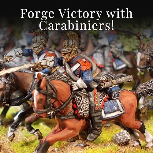 Miniatura 6 de Wargames Delivered Mosquetones belgas napoleónicos 1815 Caballería pesada, Comando 25 Warlord Resina, 1.102 in Escala Bajos de Plástico Miniaturas