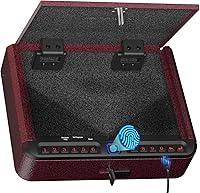 Vista 13 de BILLCONCH Caja fuerte inteligente para armas con cable de seguridad, biométrica para pistola de 4 vías, acceso rápido con huella dactilar, teclado