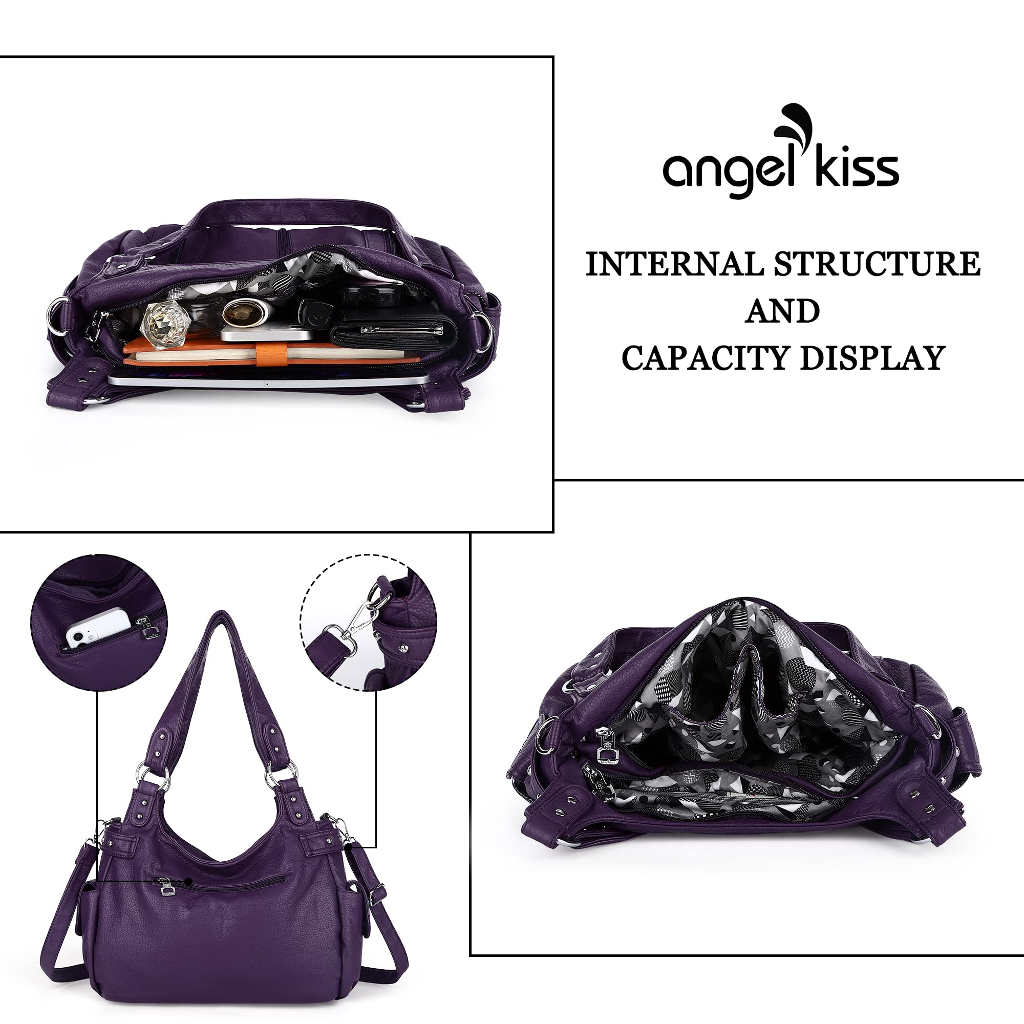 Angel Kiss Hobo Tote Sathcel Torebka Crossbody-Bag Kobiety Ak19244