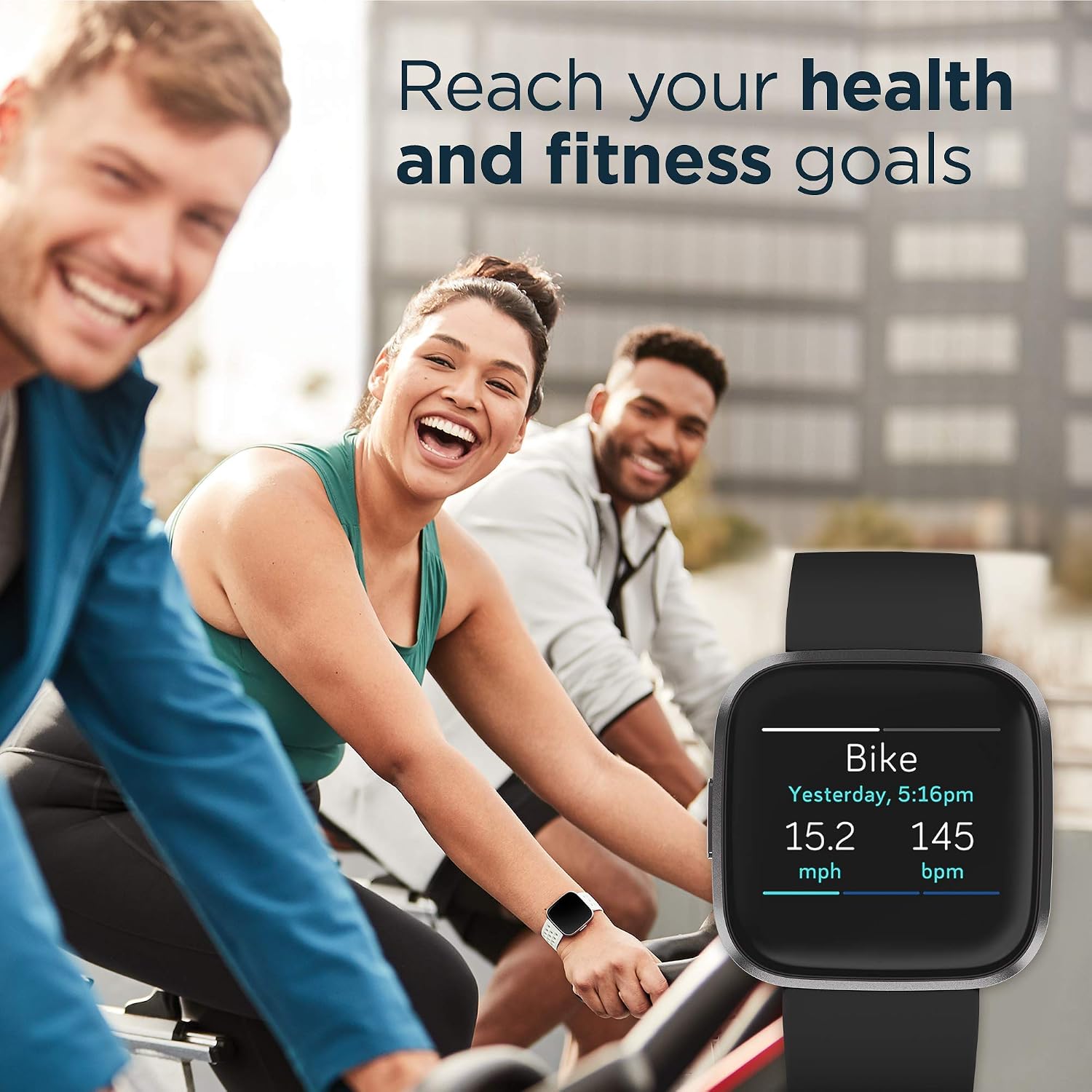 Fitbit Versa 2 Health and Fitness Smartwatch with Heart Rate, Music, Alexa Built-In, Sleep and Swim Tracking, Black/Carbon, One Size (S and L Bands Included), view 3