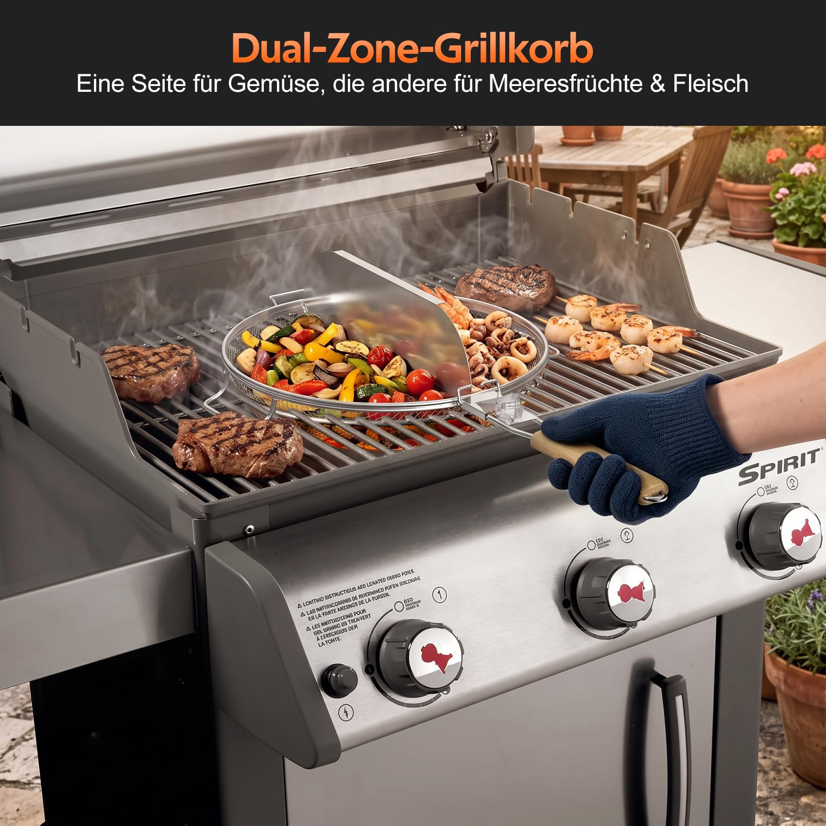 Onlyfire Edelstahl Grillkorb für Weber Gourmet BBQ System GBS