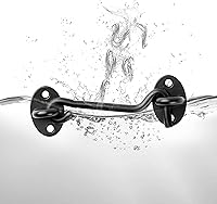 Vista 2 de Gancho de privacidad de 4 pulgadas y pestillo para puerta corrediza de granero, cercas de madera, ventana, color negro