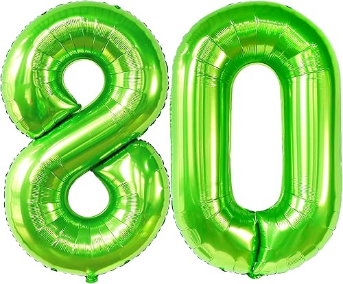 Miniatura 62 de KatchOn, Globos gigantes negros del número 80, 40 pulgadas, decoraciones de feliz cumpleaños 80 para mujer, globos de cumpleaños de 80 años