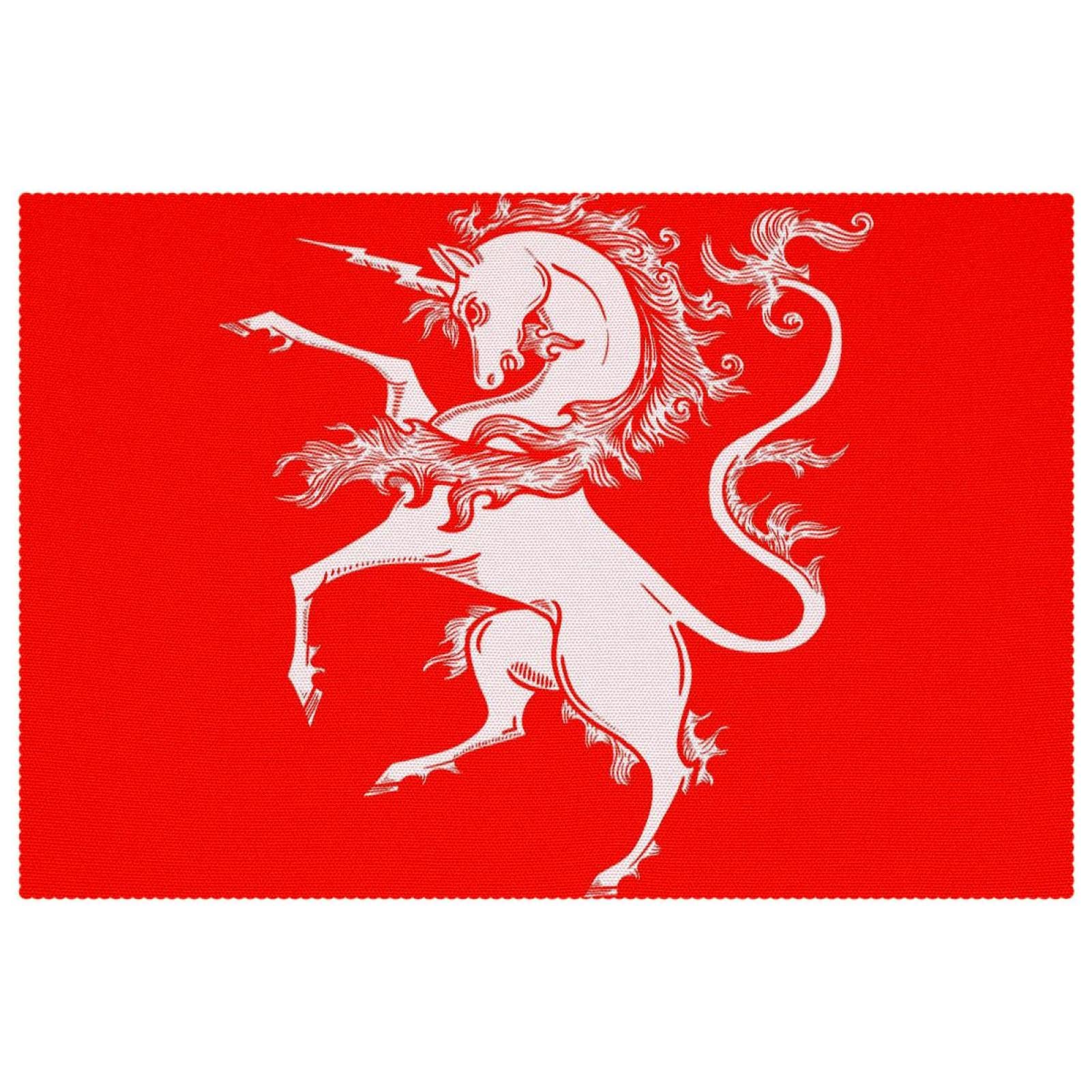 Set de table licorne rouge de qualité supérieure résistant à la chaleur