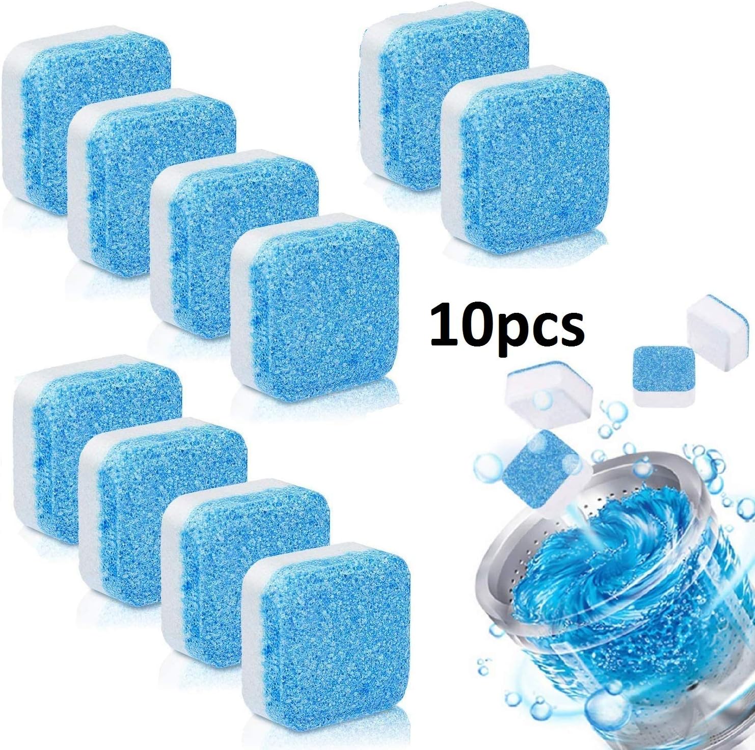 Effervescent Tablet Washer Cleaner,Solid Washing Machine Cleaner,Deep Cleaning Remover with Triple Decontamination for Bath Room Kitchen (15pcs)