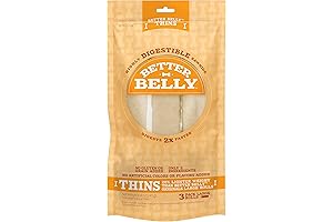 Better Belly Venison Rawhide Chews, Large Size, for Improved Digestion
