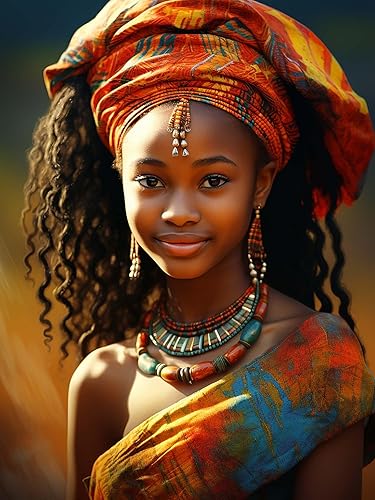 SKRYUIE Kits de pintura de diamantes de hombre africano 5D, kits de arte de diamantes para adultos afroamericanos, taladro redondo completo, punto