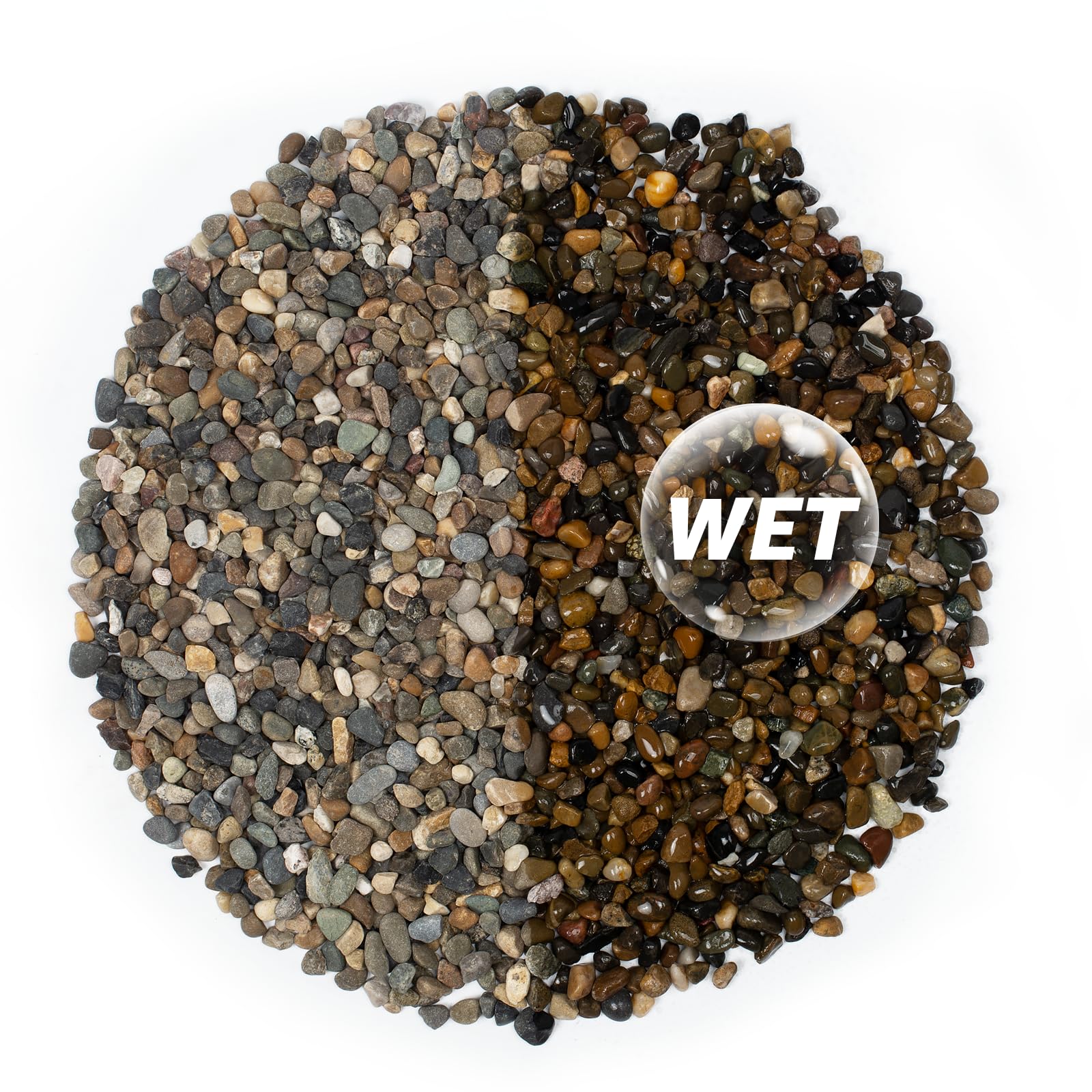 Rocas naturales de río de 5 libras, grava de acuario de 0.25 pulgadas, guijarros pequeños para plantas, grava de guisantes para peceras, rocas decorativas para jardinería, macetas, rellenos de
