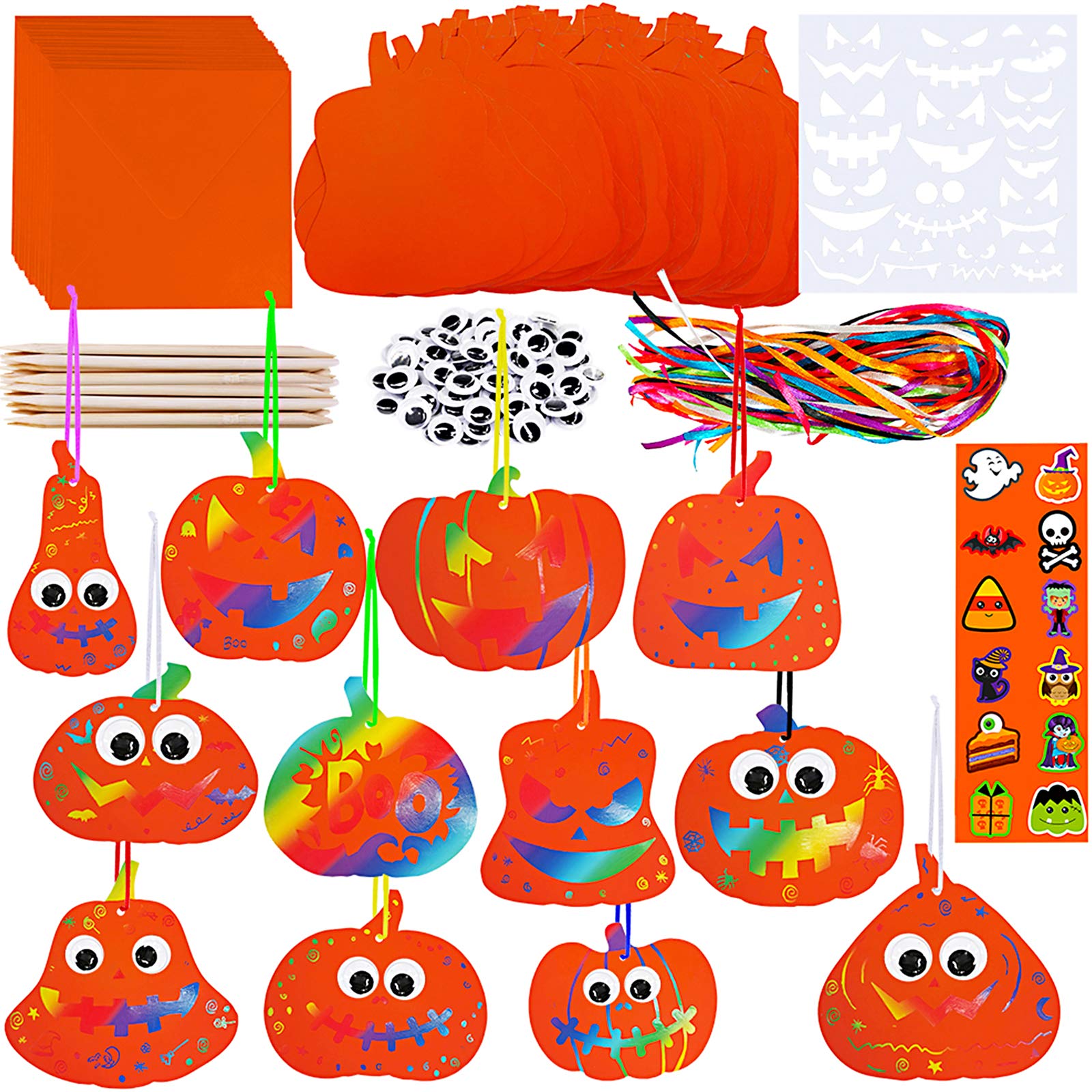 Buy 72 Sets Magic Color Scratch Fall Pumpkin Ornaments Craft Kit