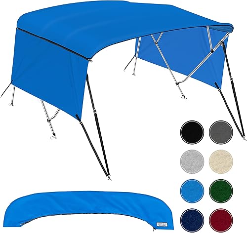 KNOX Bimini - Bimini universales de 4 arcos para paredes laterales, postes de soporte, lona marina 900D a prueba de decoloración, funda de