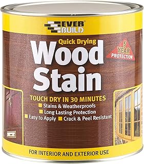 Everbuild Satin Wood Stain – Indoor And Outdoor Use – Weatherproof – UV-Resistant – Quick Drying – Solvent Free – Mahogany – 750ml