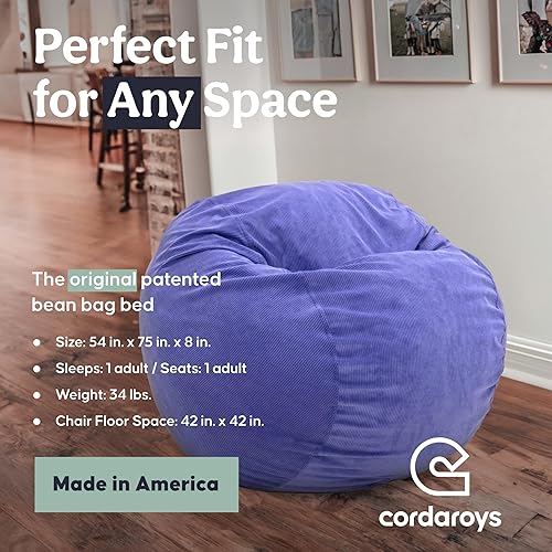 Miniatura 25 de CordaRoy's Puf de pana, puf convertible, lavable a máquina, funda de tela de pana para sótano, sala de estar, sala de juegos, dormitorio y más,