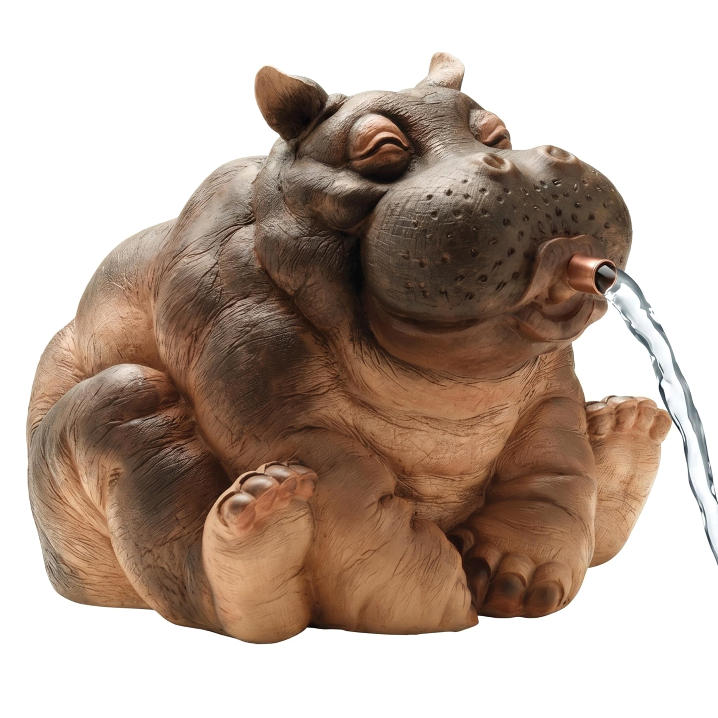 PithCogent Hippo Pond Spitter Statue|Pond Spitter, Realistic Hippo Fountain, Statues for Water Gardens, Small Ponds & Aquariums