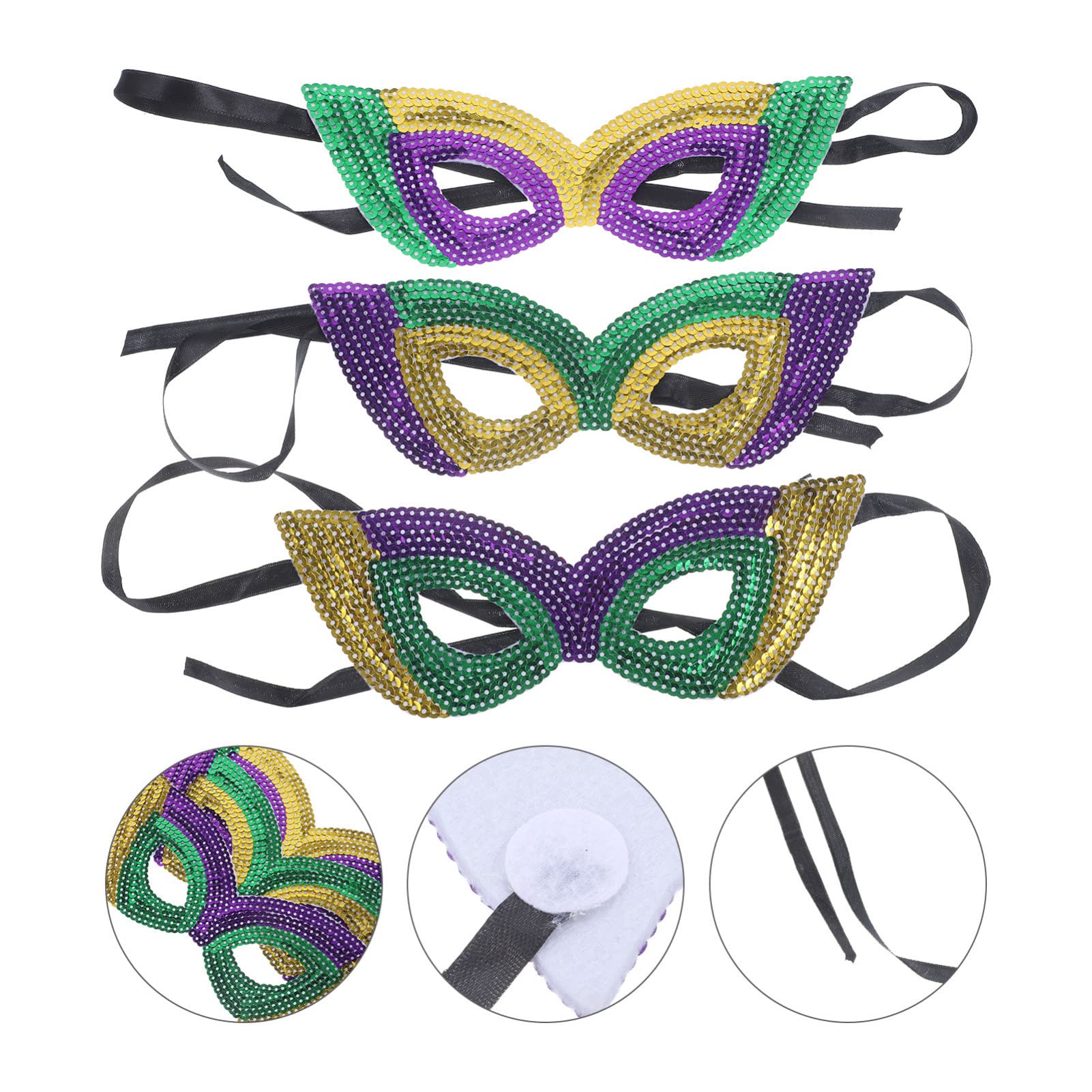 ABOOFAN 5 Juegos De De Mascarada Vintage Para Carnaval Mardi Gras Cosplay De Fiesta Para Mujer 6 Piezas X 5