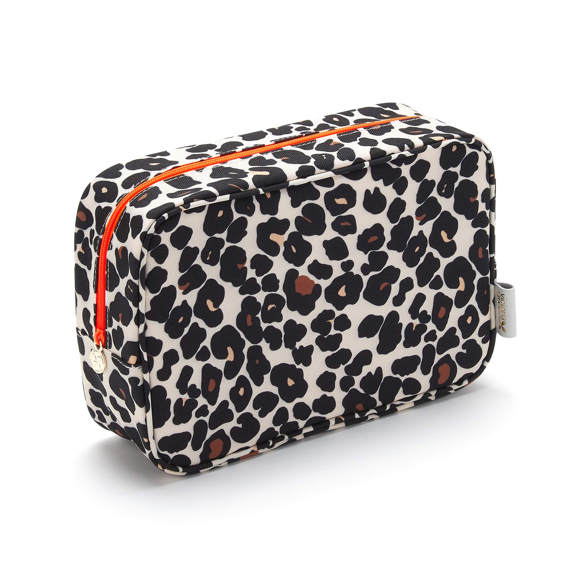 Victoria GreenLarge Makeup Bag Leopard Tan