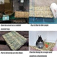 Vista 4 de Tfwadmx 6 alfombrillas de hierba de conejo de 16 x 11 pulgadas, alfombra grande de hierba marina tejida natural, cama para dormir para chinchillas