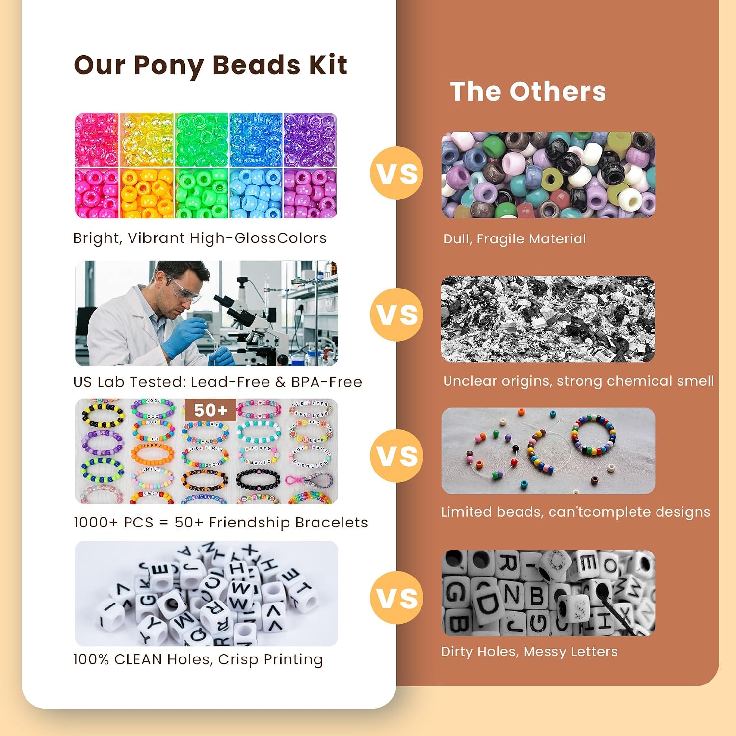 Gionlion 1000PCS Pony Beads Bulk Bracelet Making Kit, 24 Colors Kandi Beads for Bracelets and Jewelry Making, Letter Beads and Charms for DIY Hair Braiding, Craft and Gift for Girls