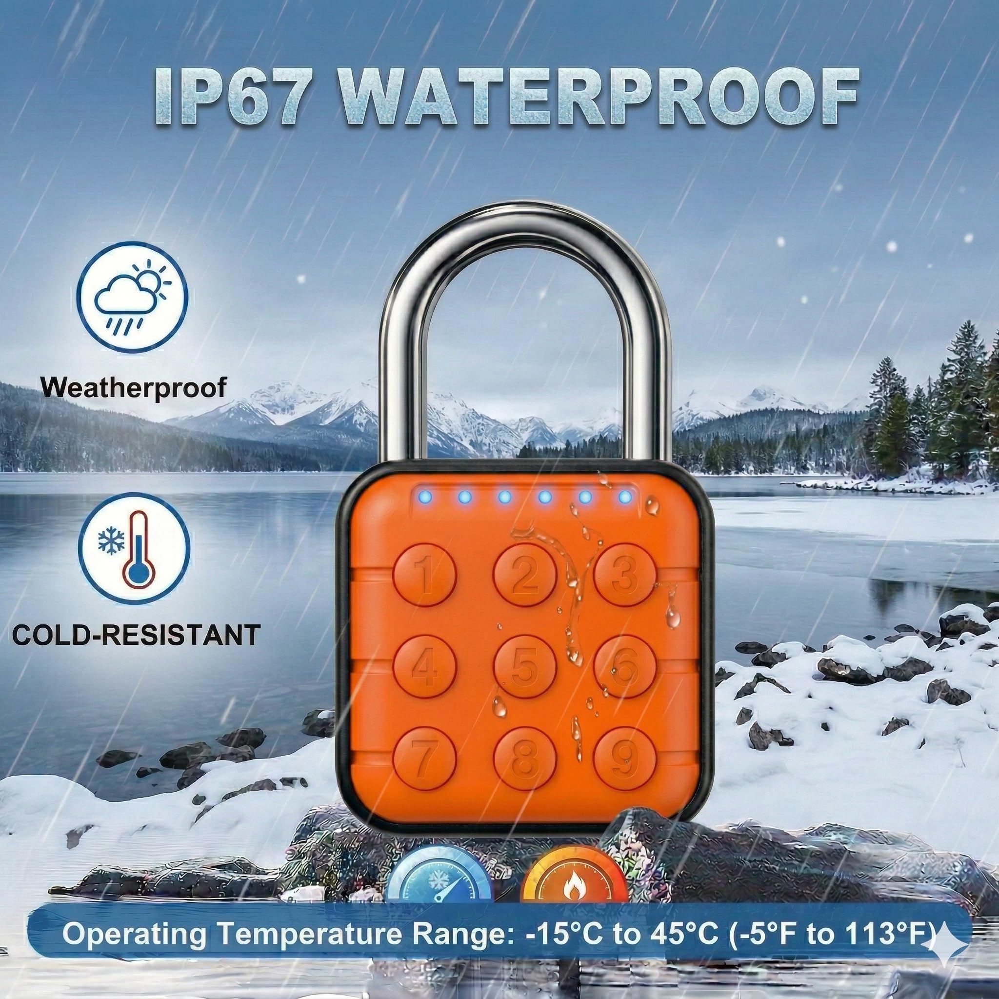Candado de combinación, paquete de 2 candados de combinación con código de 6 dígitos, candado digital con entrada sin llave, cerradura de aleación de zinc impermeable IP67 para taquilla