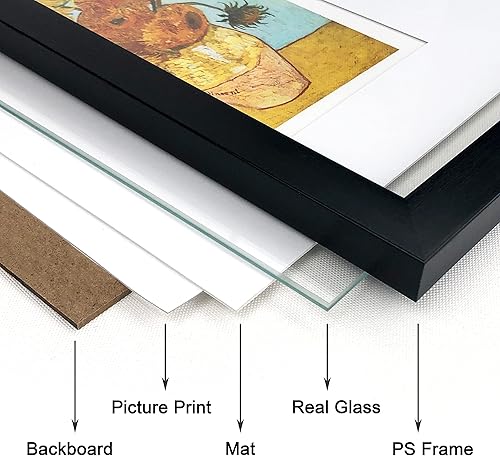 Miniatura 3 de DEKWINN Juego de 3 portarretratos de 11 x 14 pulgadas con cristal real para fotos de 8 x 10 pulgadas con paspartú o de 11 x 14 pulgadas sin