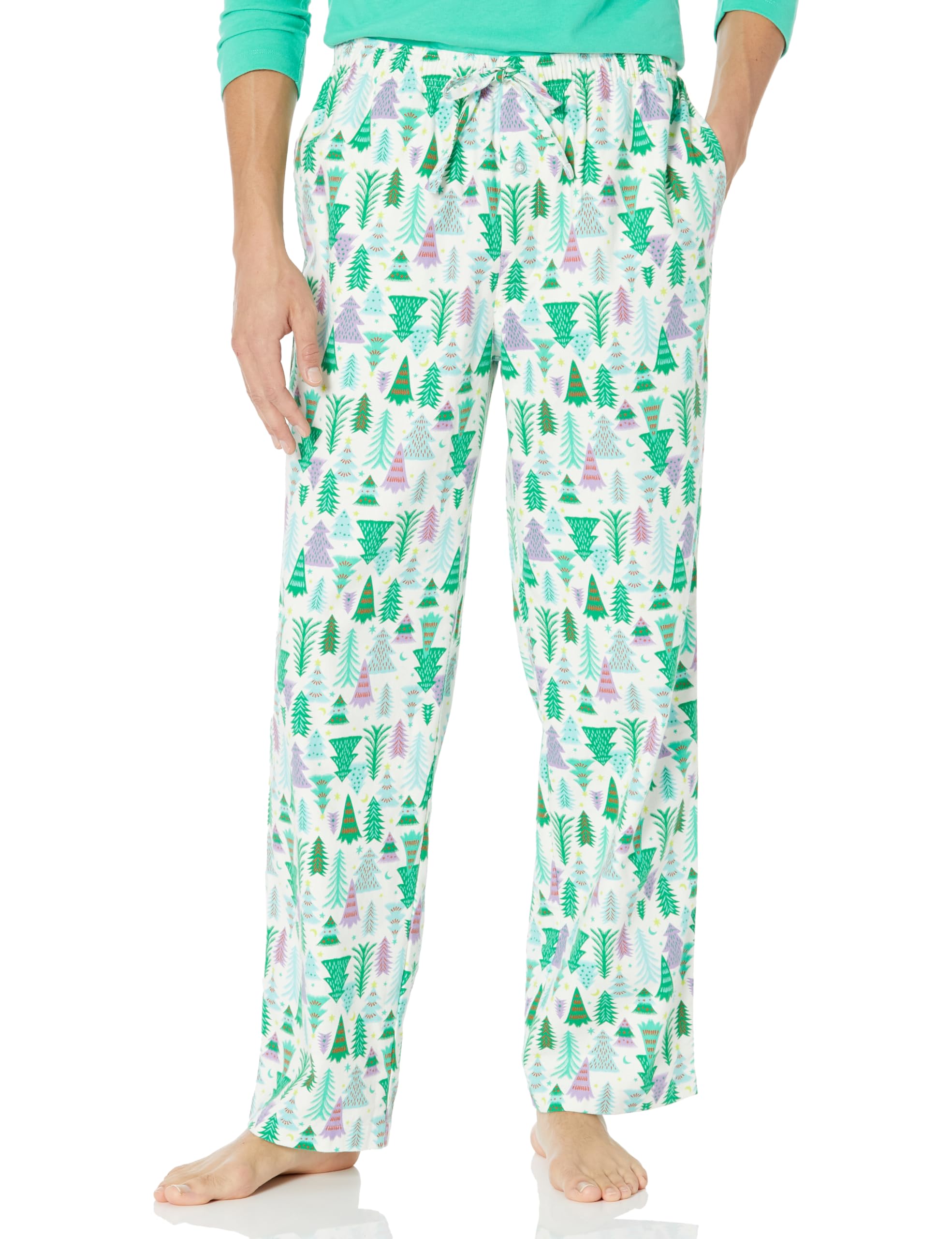 Amazon Essentials Men's Breathable Flannel Pajama Pant (Available in Big & Tall), Ecru Festive Tree, XX-Large