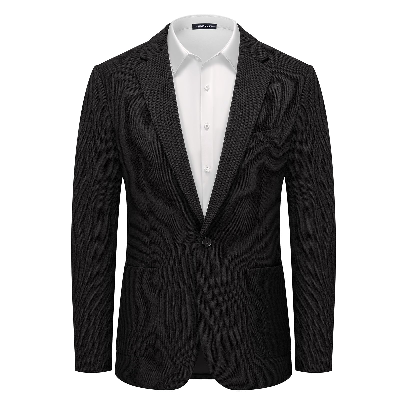 MAGE MALEOne Button Blazer Tweed Suit Jacket British Coat