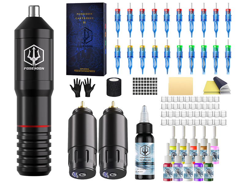 Amazon.com: POSEIDON Cordless Rotary Tattoo Machine Kit with 20