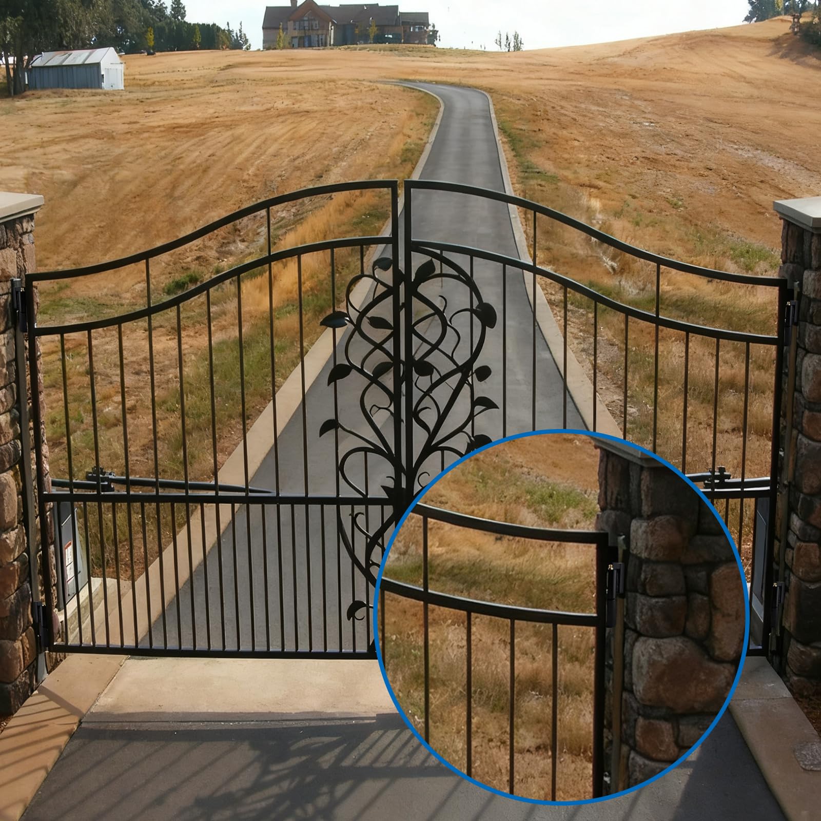 Bisagras de puerta de barril de 7 pulgadas, bisagra de instalación soldada resistente para puerta batiente, remolque, puerta de rampa, paquete de 4