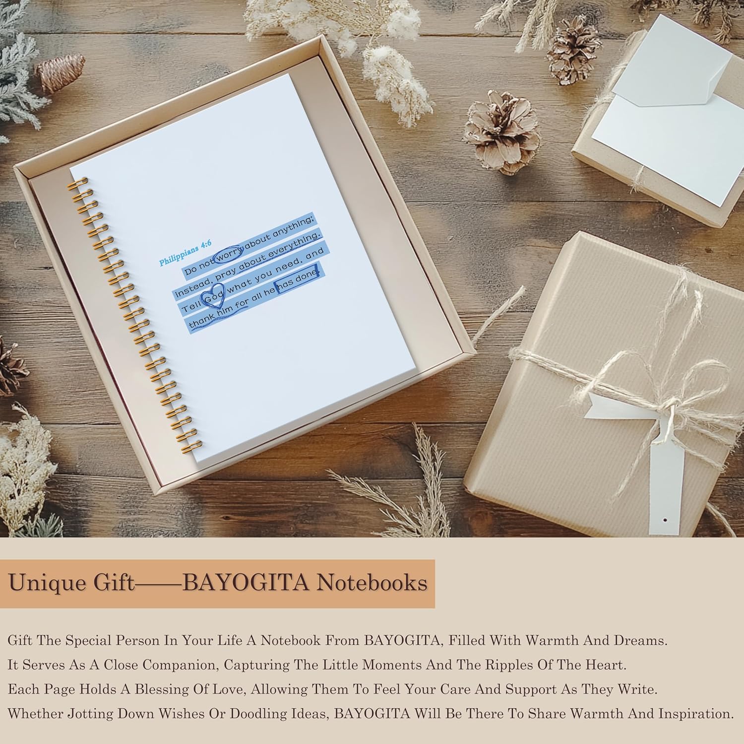 Blue Bible Verse Notebook - Blue Christian Journal, Preppy Christian Spiral Notebooks, Blue Prayer Bible School Supplies Notebooks, Preppy Christian Gifts, Coworker Gifts, 5.5x8.3 Inches - Image 4