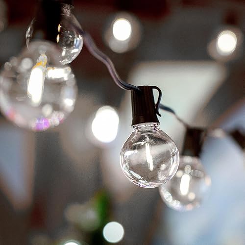 Miniatura 21 de Novelty Lights Paquete de 25 bombillas LED G50 de filamento blanco cálido, base intermedia E17/C9, equivalente a 7 W, bombillas de repuesto Blanco