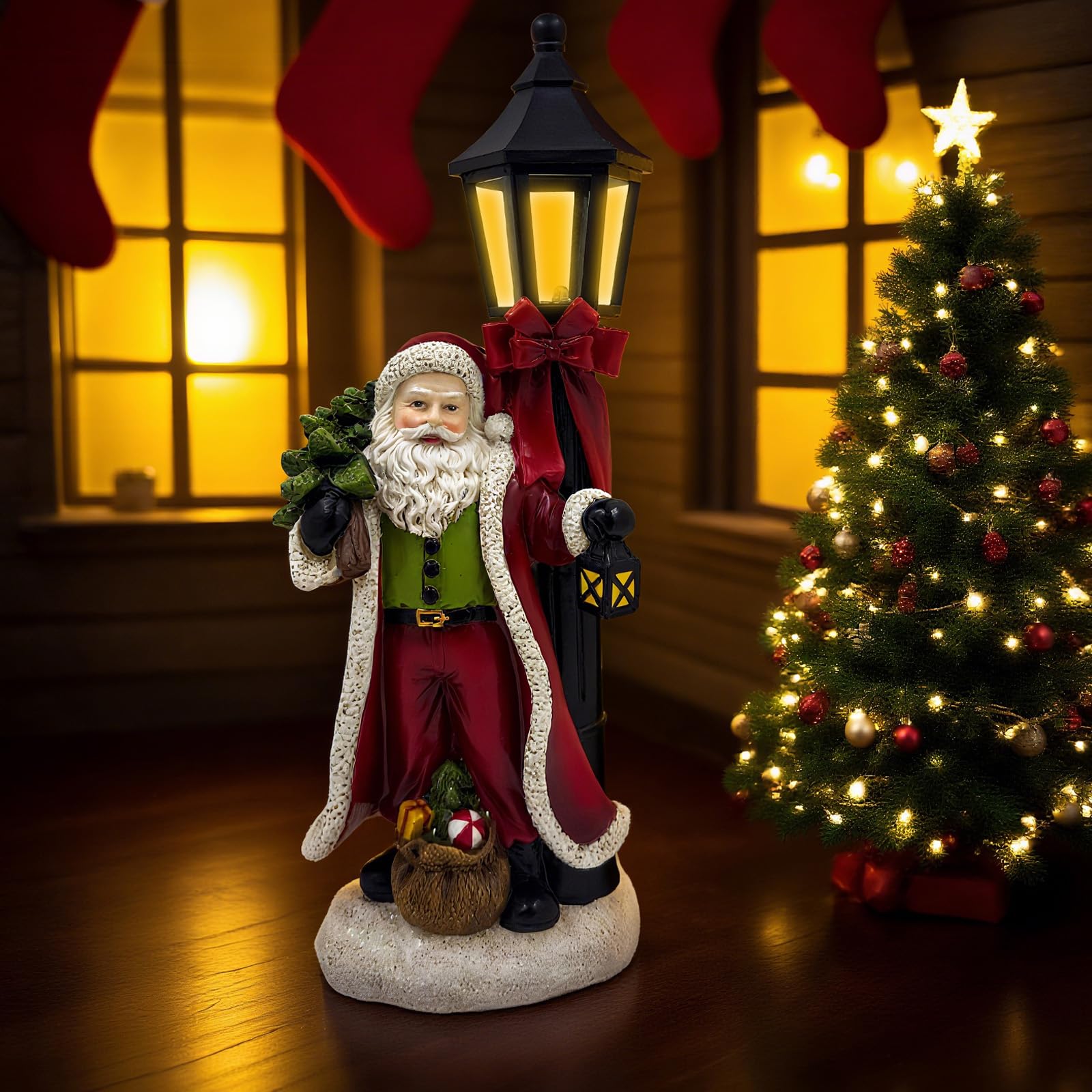 クリスマス　飾り　サンタ　ランプ Xmas ライト christmas 置物 Amazon.com : Santa Claus Statue with Light 12.6 inch Christmas