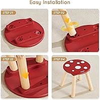 Vista 11 de Beright Taburete de madera para niños, taburete para niños, mesa sensorial perfecta a juego, taburete resistente de 9 pulgadas con cuatro patas