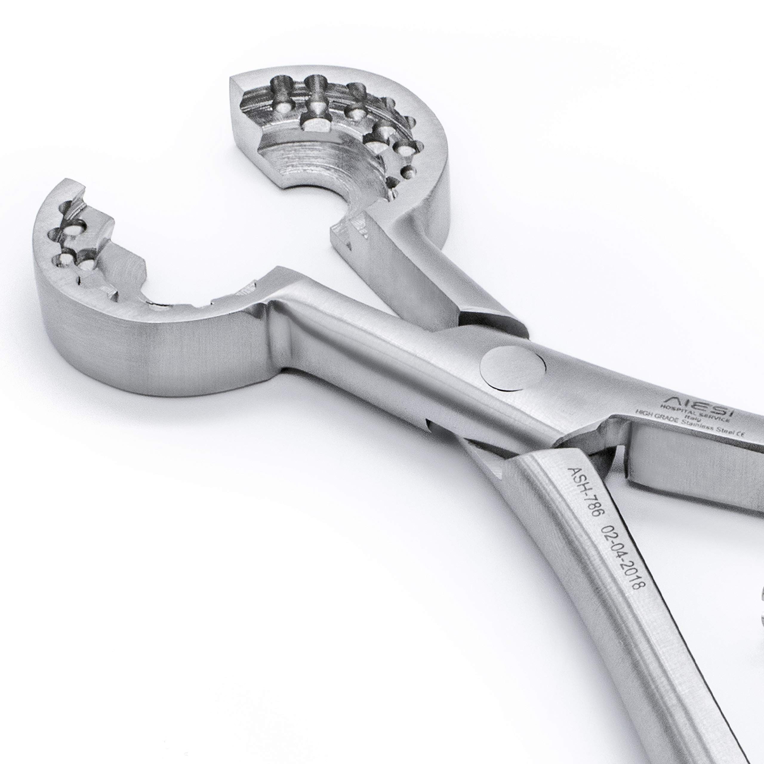 AIESI® Pinza Apriflebo professionale in acciaio inox 20 cm, Garanzia Italia 10 anni