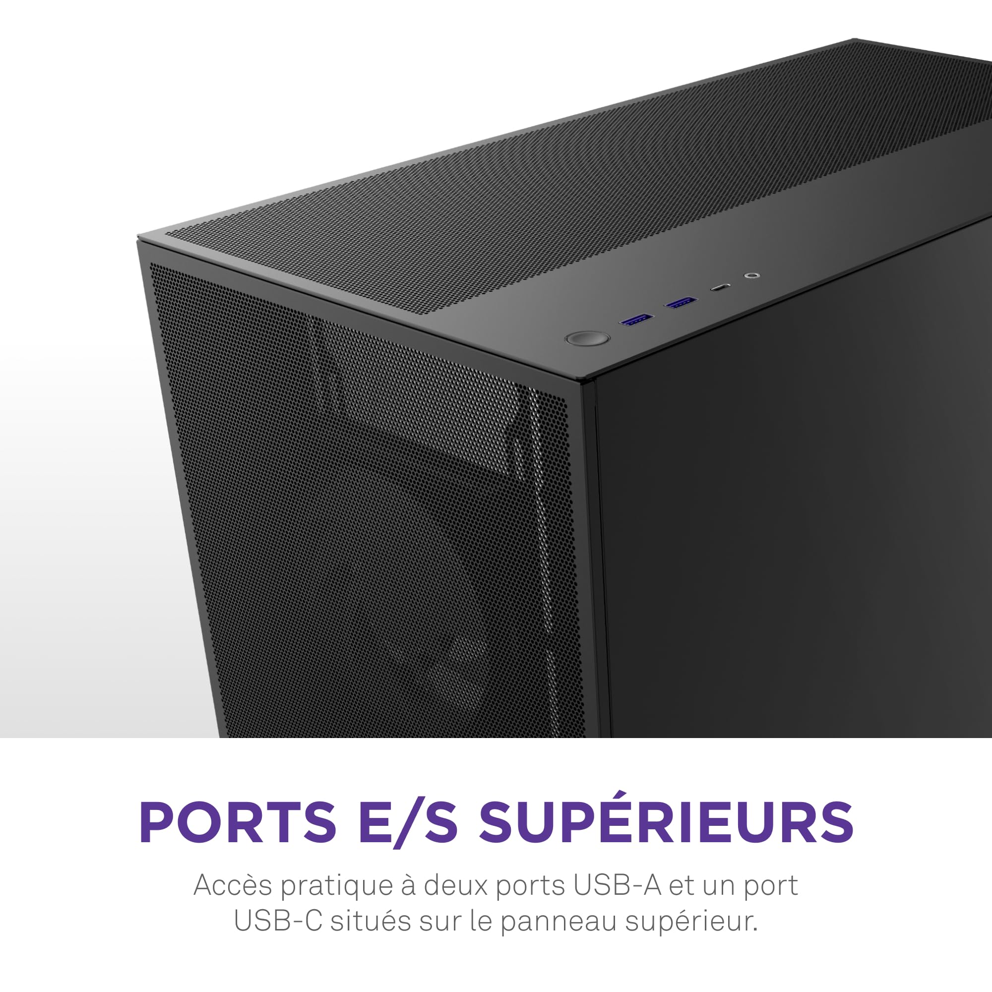 NZXT H7 Flow - Boîtier PC ATX Moyen Format - Refroidissement Optimal - 3 Ventilateurs 120 mm - Radiateur 420 mm - Gestion des câbles - Noir