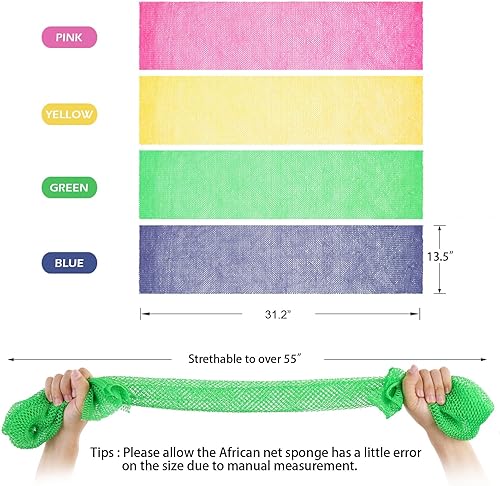 Miniatura 2 de 2 Piezas Esponja de Red Africana, Auténtica Real Esponja de Baño Exfoliante Africana, Paño de Lavado Esponja de Baño Loofah Exfoliante, Exfoliante