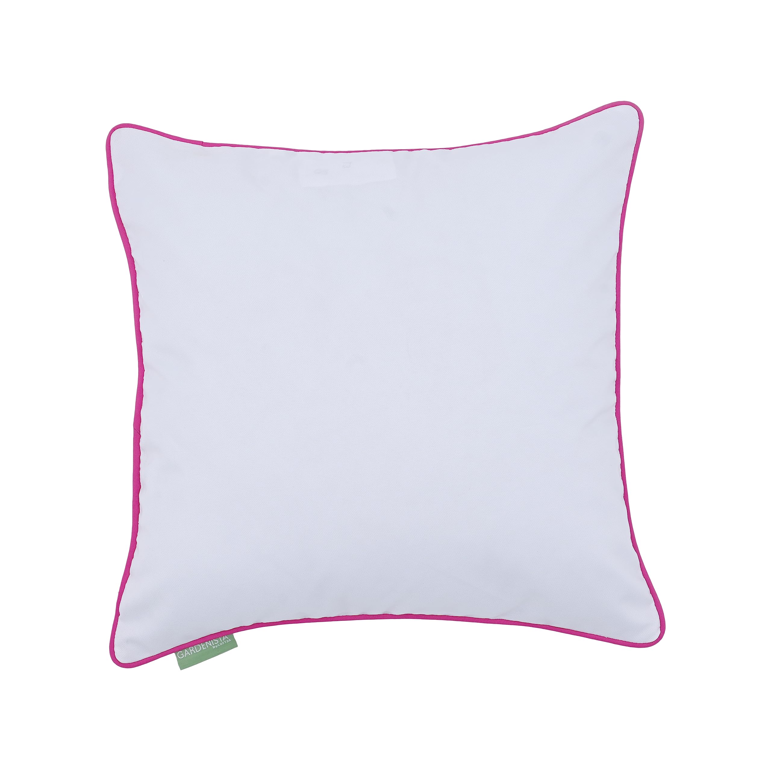 Gardenista Premium White Scatter Cushion | Water Resistant Garden Cushions with Piping | Great for Living Room, Sofa, & Bed | Hollowfibre Filled Outdoor Furniture Pillow (45x45cm, Pink, 10)