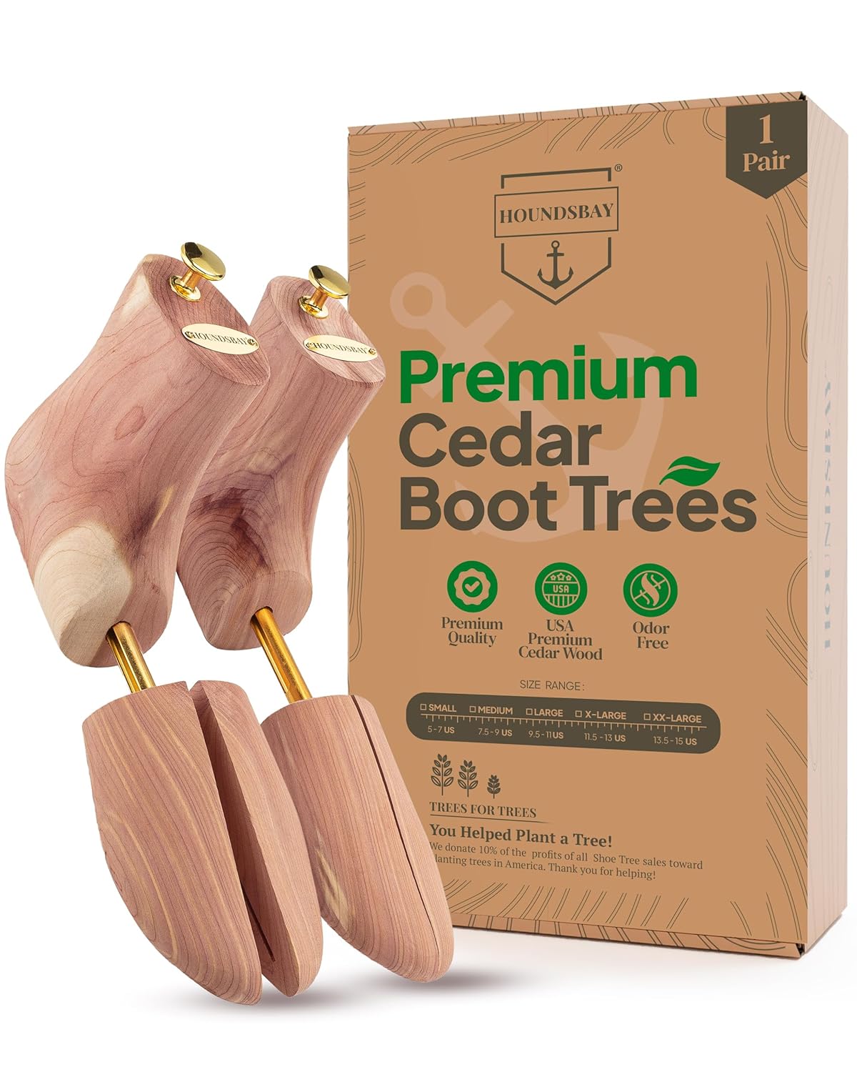 HOUNDSBAY Boot Trees Cedar Boot Tree for Men Shoe Tree for Boots Boot Stretcher Shaper