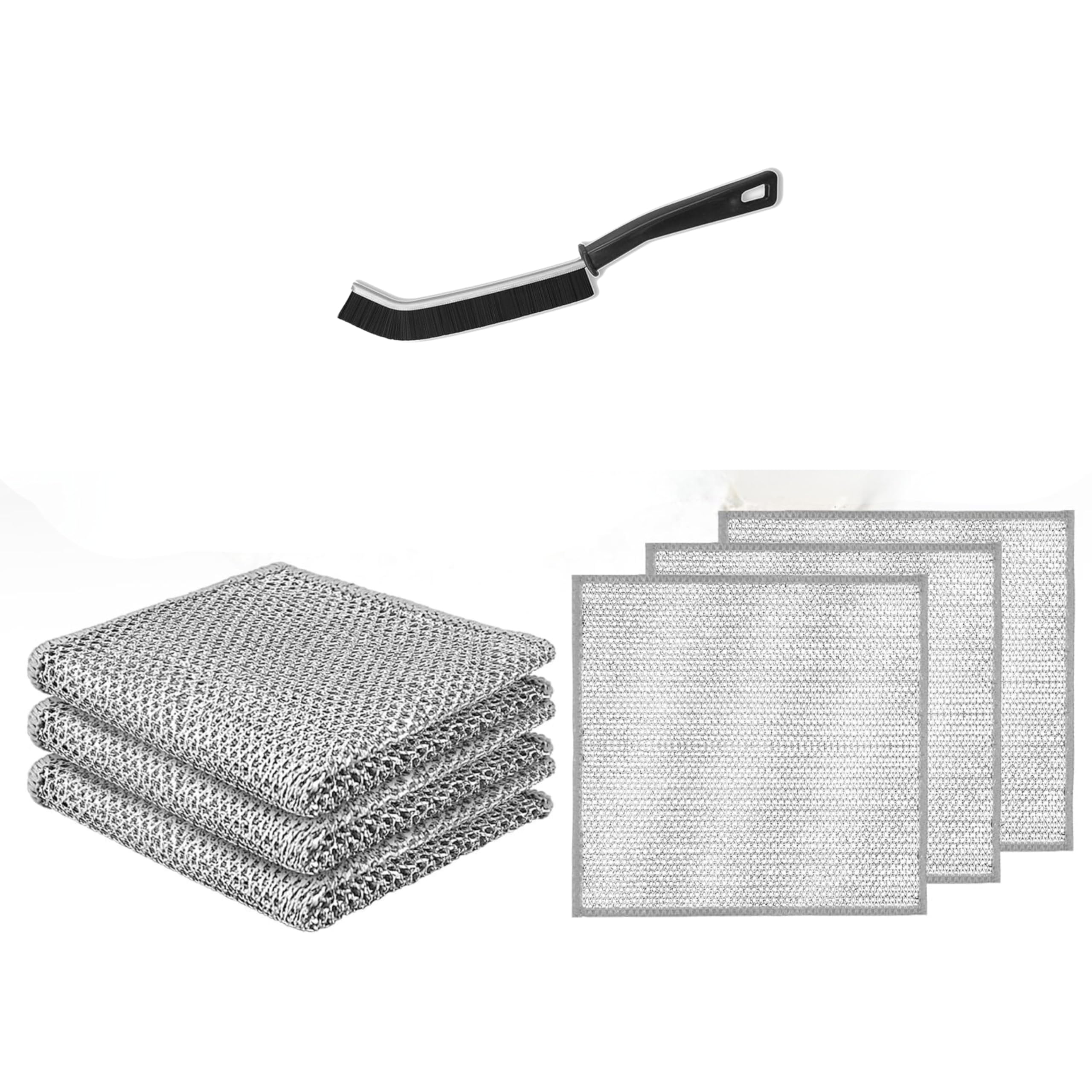 JIALTO Pack of 3 Non Scratch Dish Wash Cloth with 1 Cleaning Brush, Non Scratch Wire Dish Cloth for Kitchen and Sink, Multipurpose Wire Dishwashing Rags (B0D2B3RCDB) Amazon Price History, Amazon Price Tracker