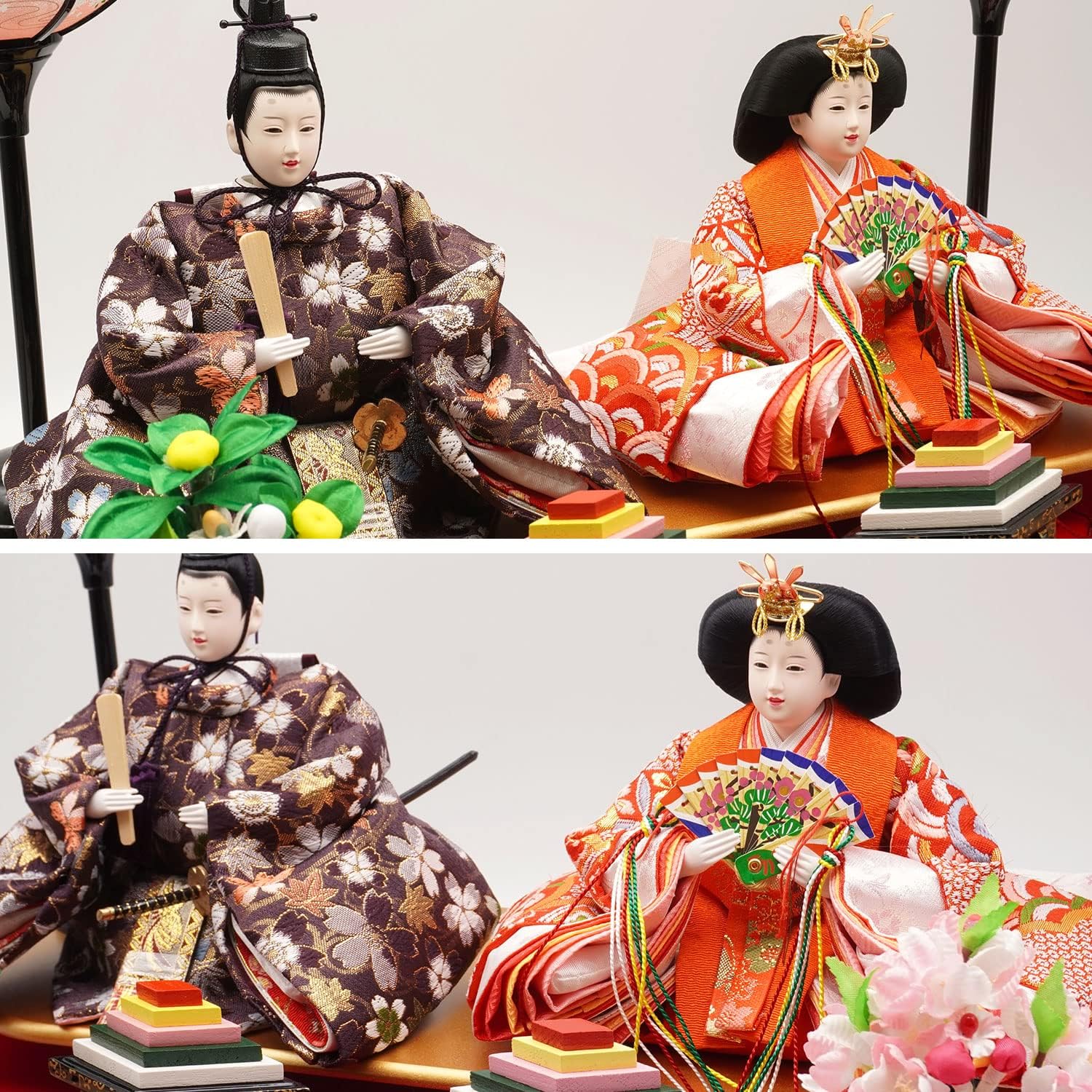 東京久月　雛人形オルゴール付き親王飾り・間口約５８×奥行約３６×高さ約３7㎝ 東京久月 雛人形オルゴール付親王ケース飾り・間口約63×奥行約