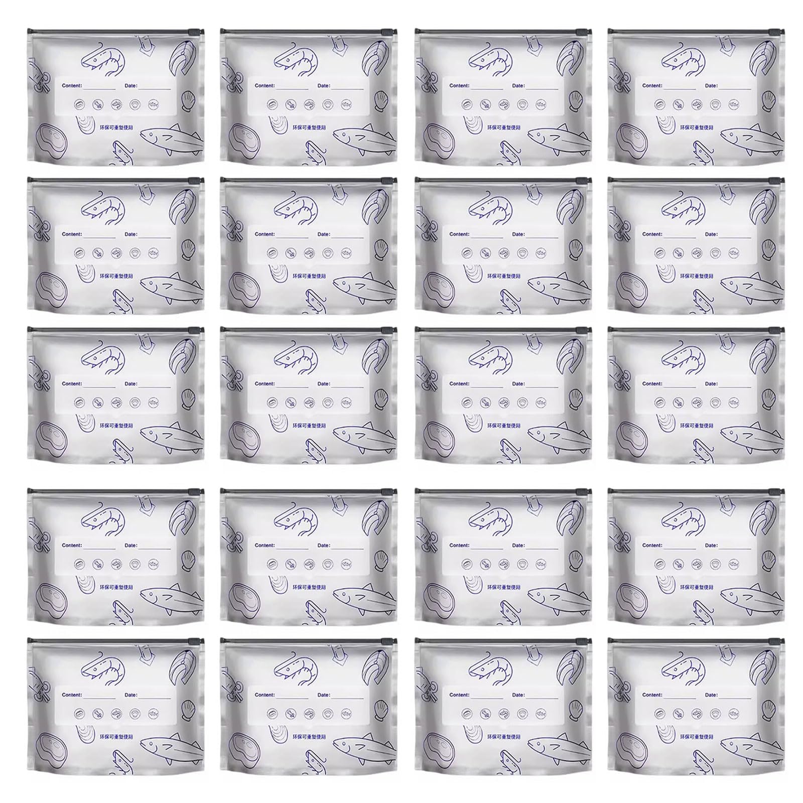 Jazuaiao Duty Aluminum Foil Food Storage Bags Freezer Safe Leakproof Zippered for Freshness Preservation Heavy Duty Aluminum Foil Bags