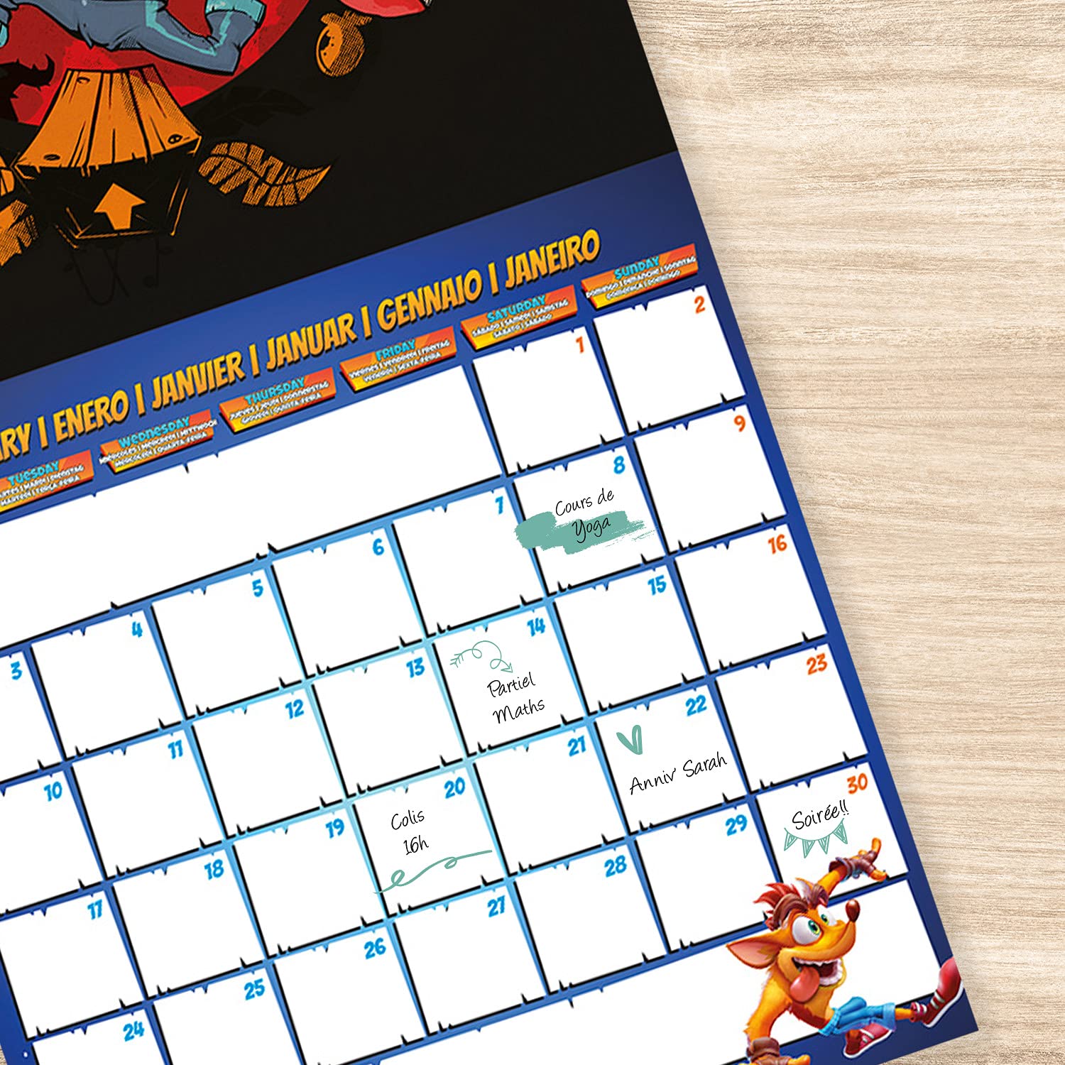 Calendrier Mural 2022 Crash Bandicoot - 12 Mois, 30x60 Cm - Multilingue, Poster Inclus - Officiel Licencié - 2