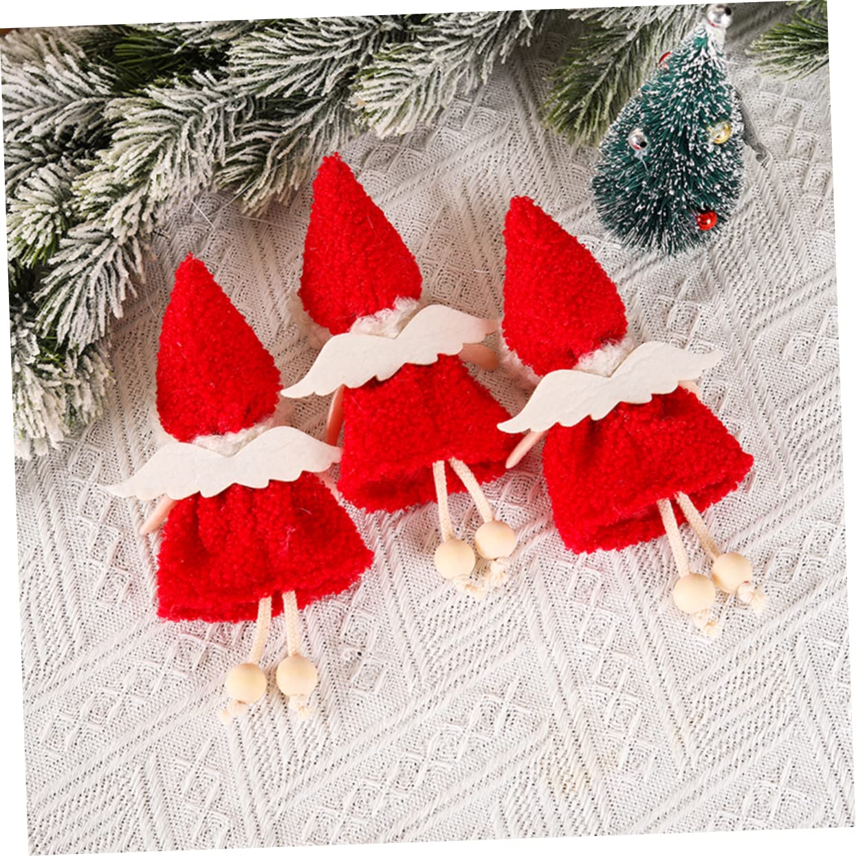 PRETYZOOM 4 Set Fascino Bambola Angelo Angeli Natalizi Angioletti Natalizi Arredamento Casa Fata Ornamento Dell'albero Di Natale Ornamento Da Appendere Per Natale Stoffa Rosso 3 Pezzi * 4