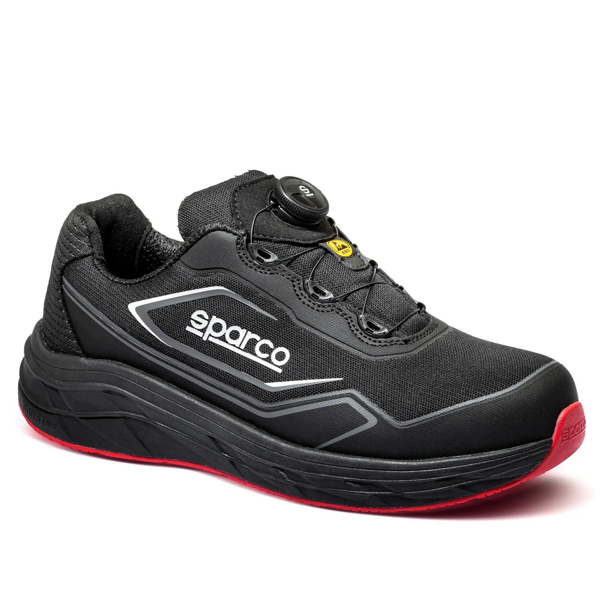 Sparco Teamwork Rotor Scarpe Antinfortunistiche Uomo S3 ESD HRO Basse. Chiusura Rapida rotore A-Top, idrorepellenti, Metal Free, Suola HRO, EU 44