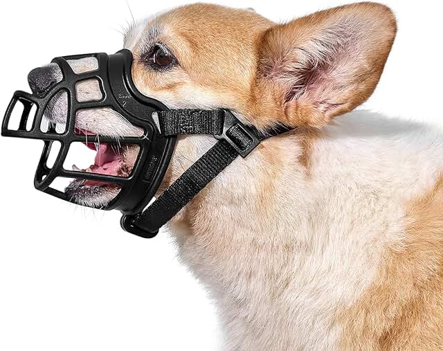 OneTigris Maulkorb, Weicher Maulkorb für Hunde Strapazierfähiges Gummi, Verstellbares Gurtband Geeignet für Maulkörbe von mittleren und großen Hunden Verhinderung von Bellen, Beißen und Kauen (M) product image