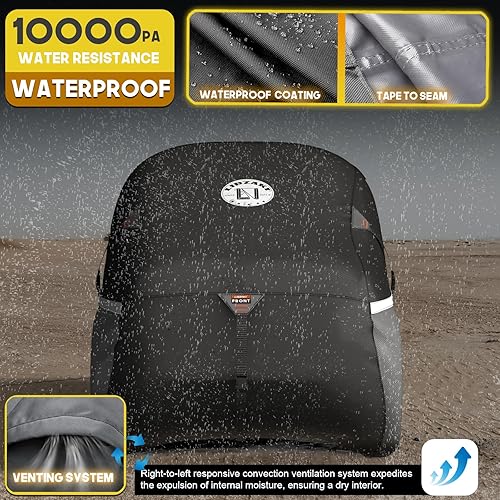 Miniatura 2 de LIBZAKI - Funda para UTV 420D, impermeable, para 2-3 plazas4-6 plazas, resistente para Polaris Ranger RZR, Yamaha, Rhino Can-Am Commander Defender