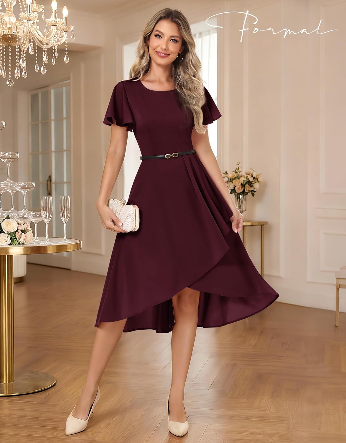 Wedtrend Women's Formal Dresses Mother of The Bride Dress Tea Length Cocktail Dress for Wedding Guest - Image 5