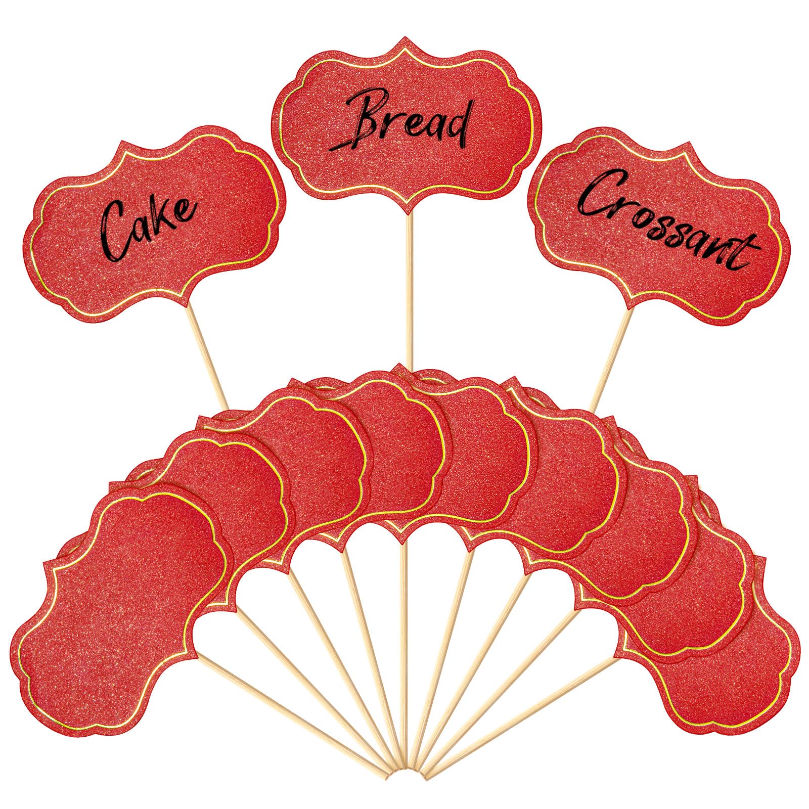 Blulu 50 Pcs Cheese Marker Toothpick Label for Charcuterie,Red